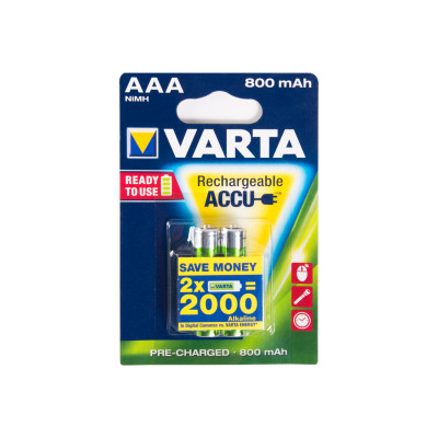 Батарейка Varta R2U Micro 800mAh 1.2V-HR03/AAA (2шт) аккумулятор
