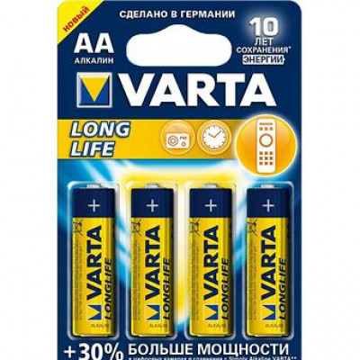 Батарейка Varta Longlife Mignon 1.5V-LR6/AA (4шт)