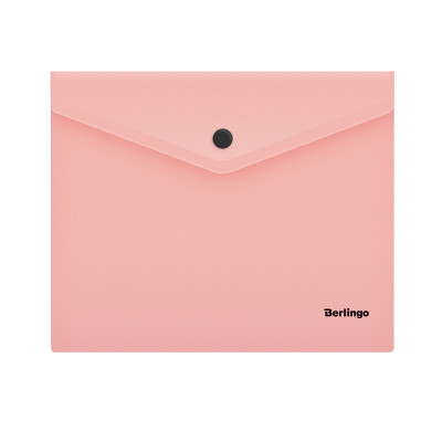 Папка-конверт на кнопке Berlingo "Instinct", А4, 180мкм, фламинго
