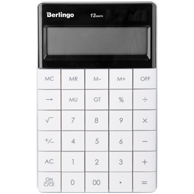 Калькулятор 12 разр Berlingo "PowerTX", двойное питание, 165*105*13мм, золотой