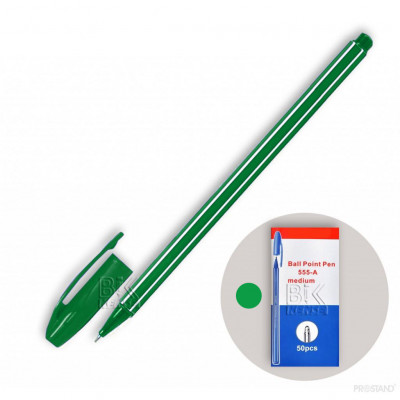Ручка шарик 555-A BP зеленый стер0.7 мм
