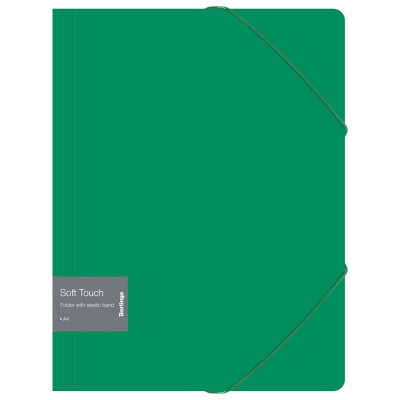 Папка на резинке Berlingo "Soft Touch" А4, 600мкм, зеленая 4983