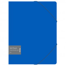 Папка на резинке Berlingo "Soft Touch" А4, 600мкм, синяя 4981