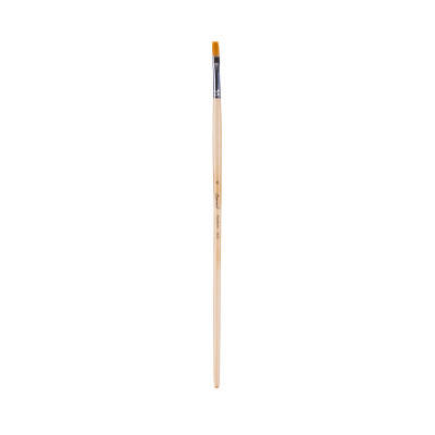 Кисть ситетика №6(6мм)  плоская,длин ручка,пропитан лак (Сонет) 322206