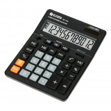 Калькулятор 12 разр  Eleven SDC-444S, 12 разрядов, двойное питание, 155*205*36мм, черный