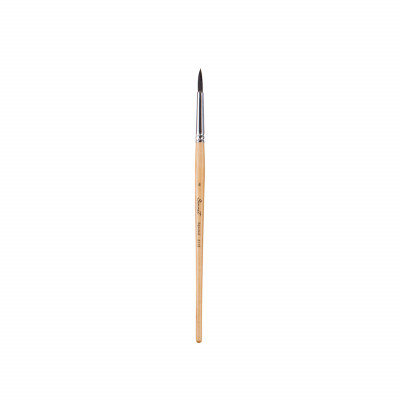 Кисть белка №4(4мм) микс кругл,короткая ручка,пропитан лак (Сонет) 211204